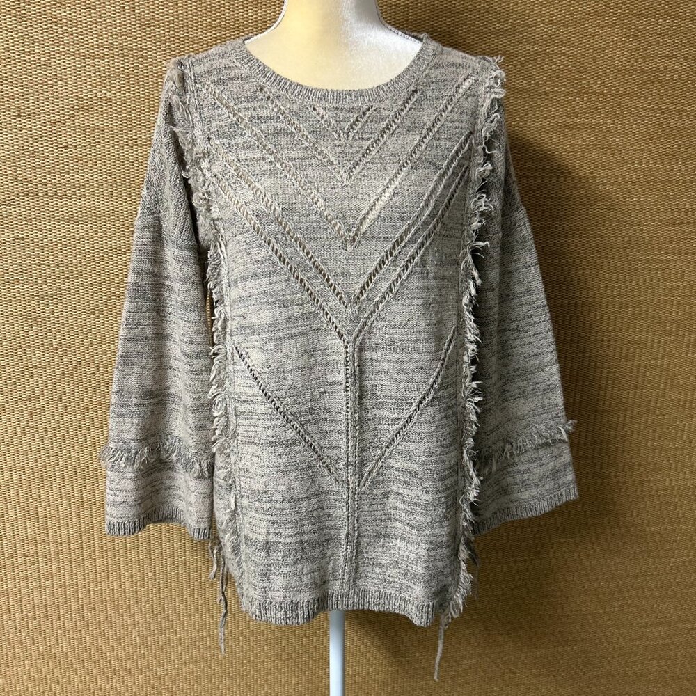 Knox Rose Sweater Womens Medium Tan Lace-up Sides P